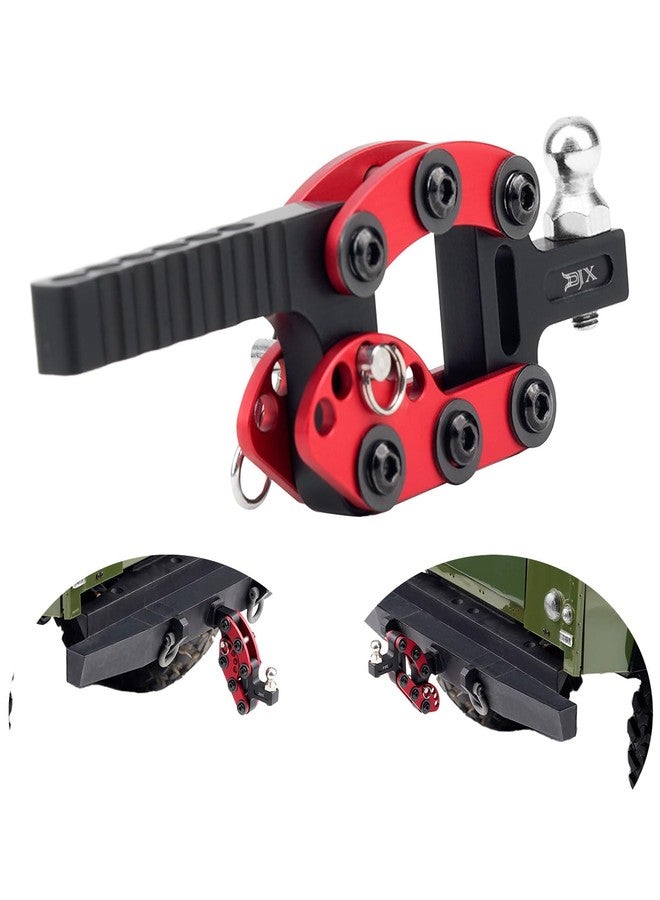 DJX 1/10 RC Trailer Hitch Adjustable Tow Hook Hitch Receiver for Axial 90046 SCX10 TRX4 Redcat Gen7 Gen8 Etc 1/10 RC Crawler Car Upgrade Accessories (Red) - Image 1